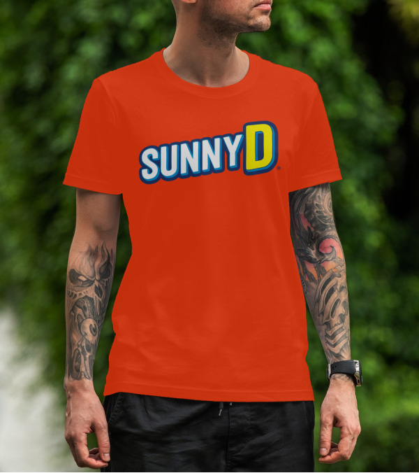 SUNNYD Retro Logo Bright Orange T-Shirt