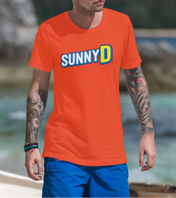 SUNNYD Retro Logo Bright Orange T-Shirt