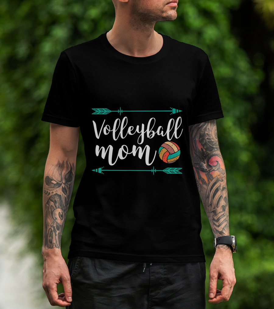 Volleyball Mom Cute Player Fan Shirt Fun Arrows T-Shirt