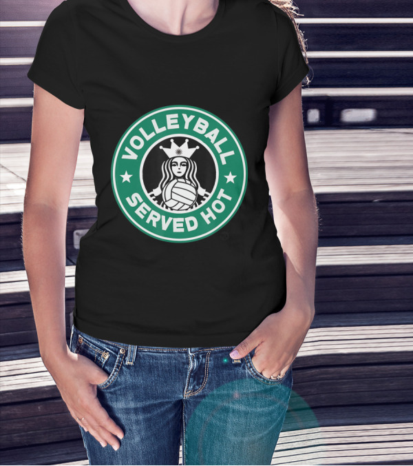 Volleyball Served Hot Funny Logo Design Great T-Shirt