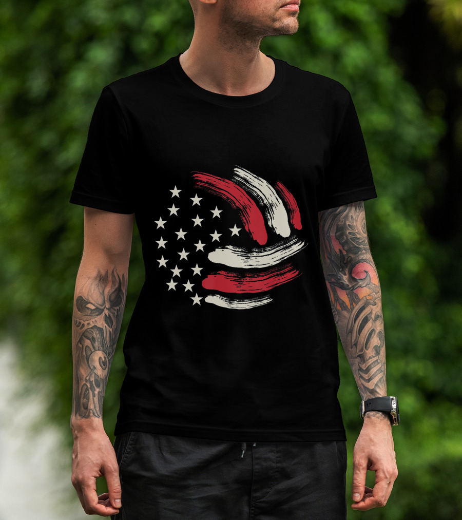 American Flag Patriotic Volleyball Team T-Shirt
