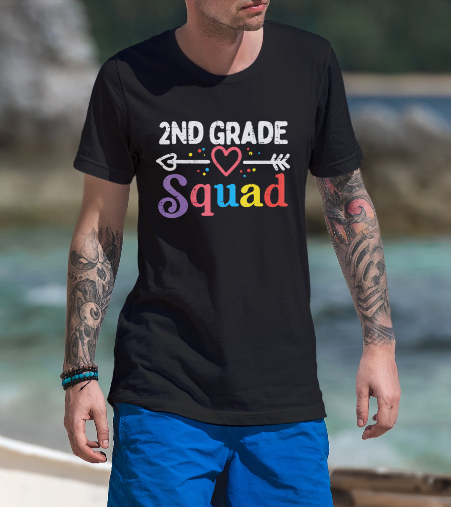 2nd Grade Squad Heart Arrow First Day School Boys Girls Teacher T-Shirt