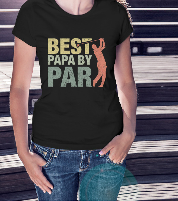 Best Papa By Par Golf Grandpa Swinging T-Shirt