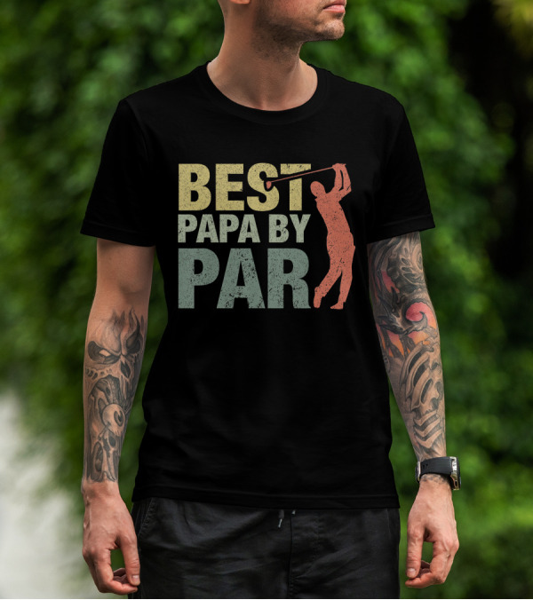 Best Papa By Par Golf Grandpa Swinging T-Shirt