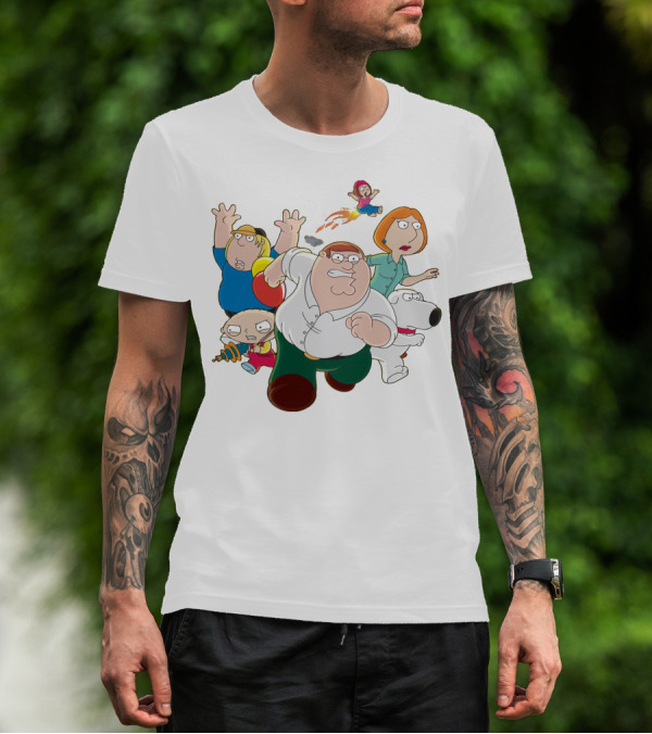 Family Guy Peter Lois Brian Stewie Meg Chris Running Team T-Shirt