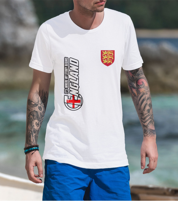 England It's Where My Story Begins Three Lions Crest T-Shirt