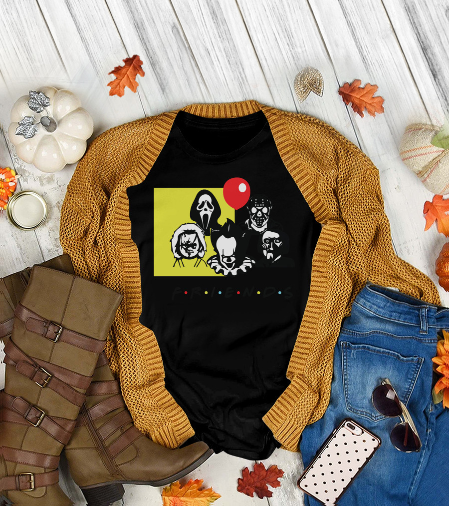 Friends Ghostface Chucky Pennywise Jason Freddy T-Shirt