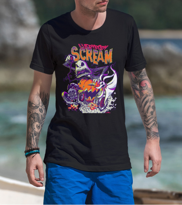 Jack Skellington Everybody Scream Halloween Rides Ghost Dog T-Shirt