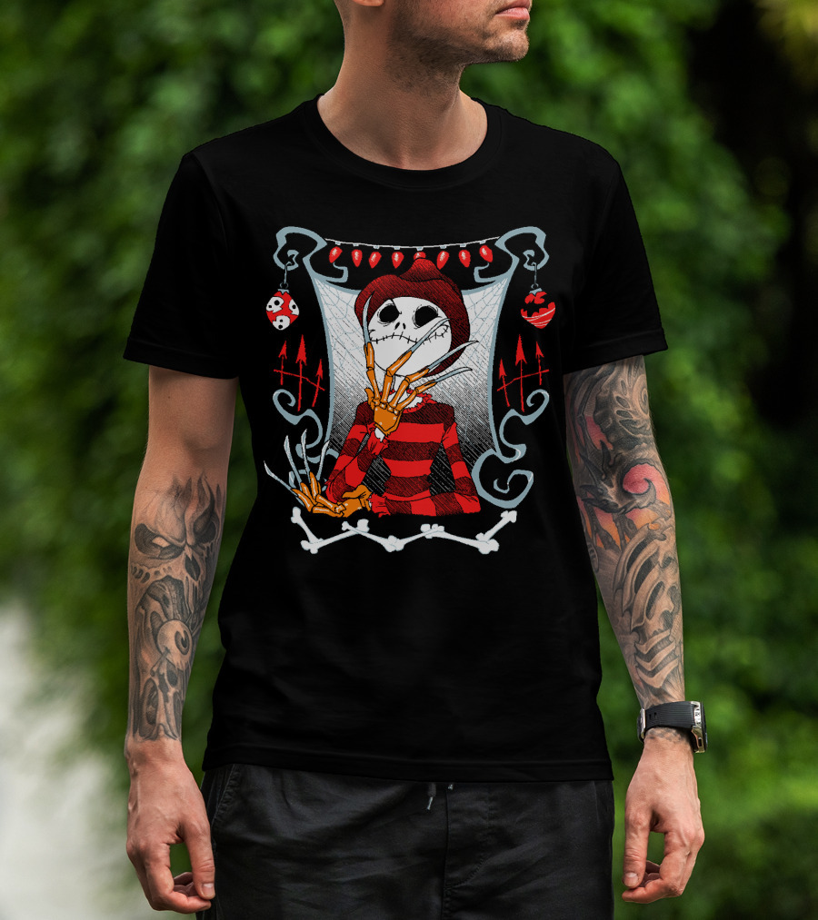 Jack Skellington Freddy Krueger Halloween Mashup T-Shirt