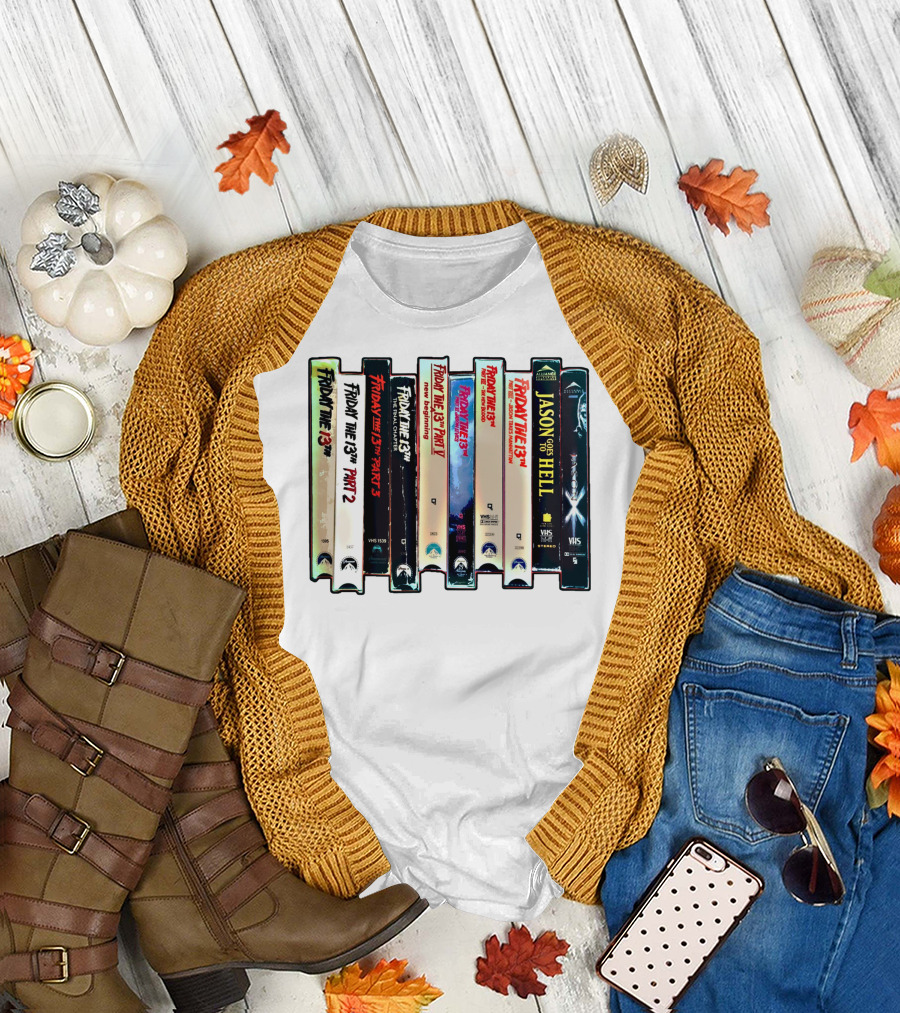 Friday The 13th VHS Collection Part 1-9 Jason Goes To Hell T-Shirt