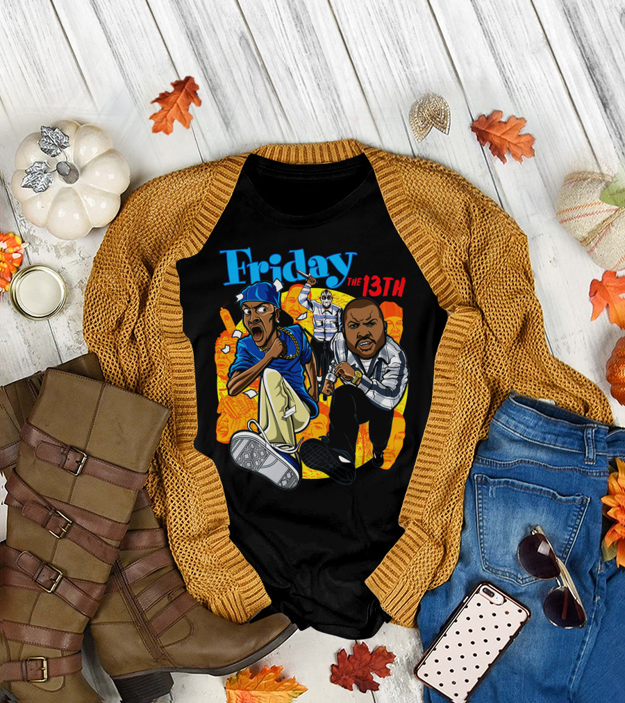 Friday The 13th Crossover with Ice Cube and Chris Tucker Characters T-Shirt