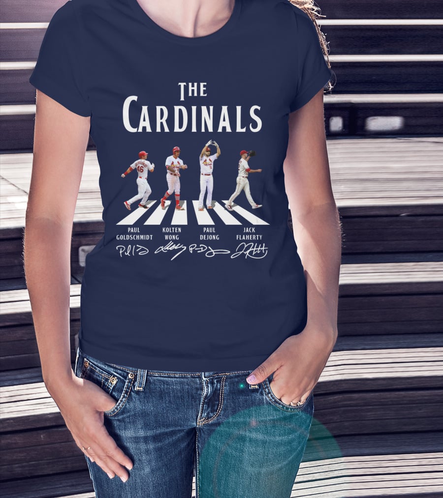 The Cardinals Paul Goldschmidt Kolten Wong Paul DeJong Jack Flaherty Abbey Road Baseball Players T-Shirt