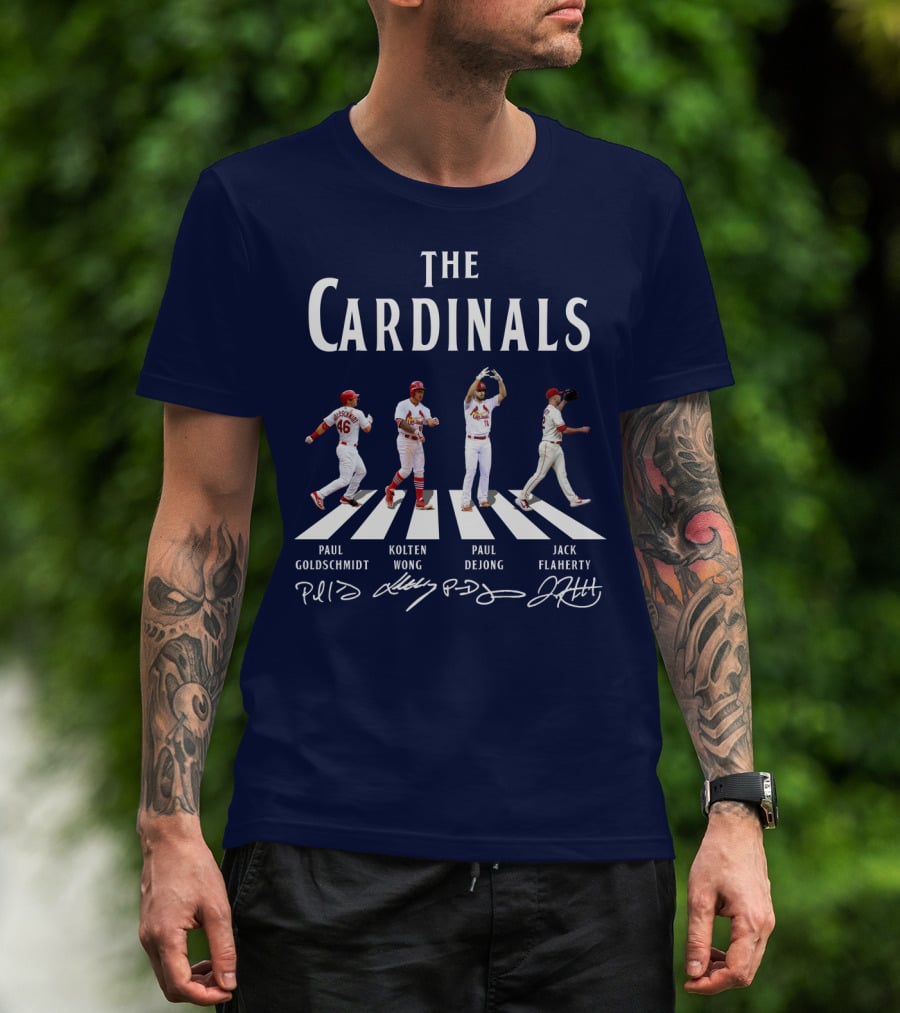 The Cardinals Paul Goldschmidt Kolten Wong Paul DeJong Jack Flaherty Abbey Road Baseball Players T-Shirt