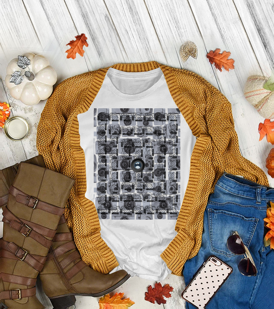 Camera Capture Memory Retro Collage T-Shirt
