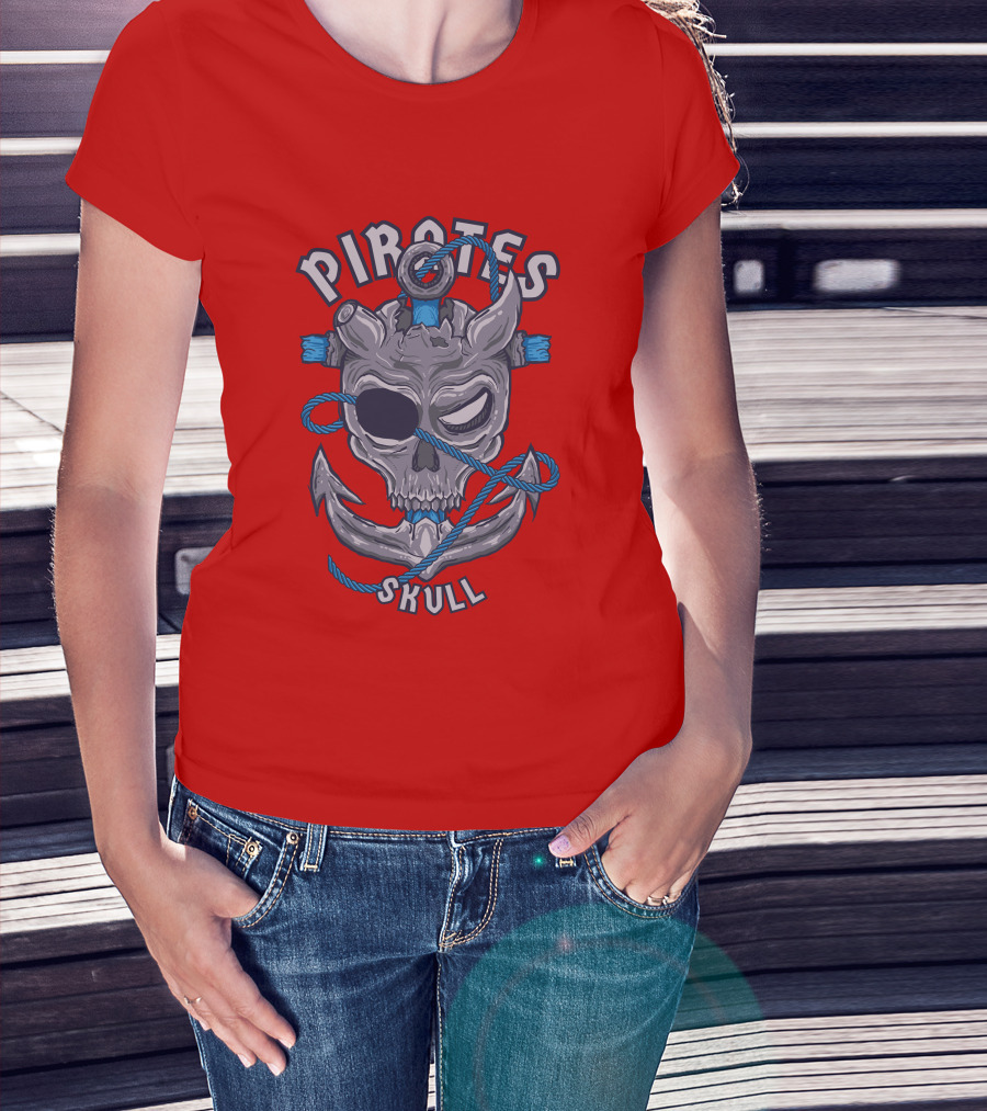 Pirates Skull Pirates Of The Caribbean Anchor Rope T-Shirt