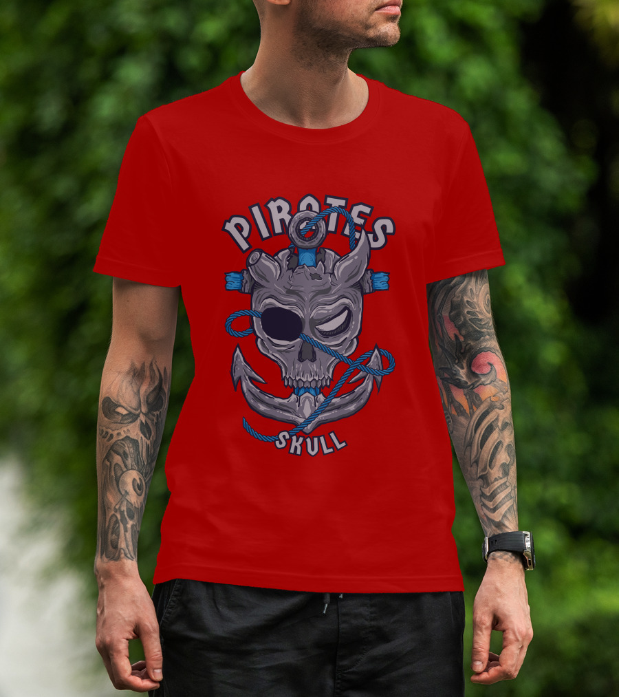 Pirates Skull Pirates Of The Caribbean Anchor Rope T-Shirt