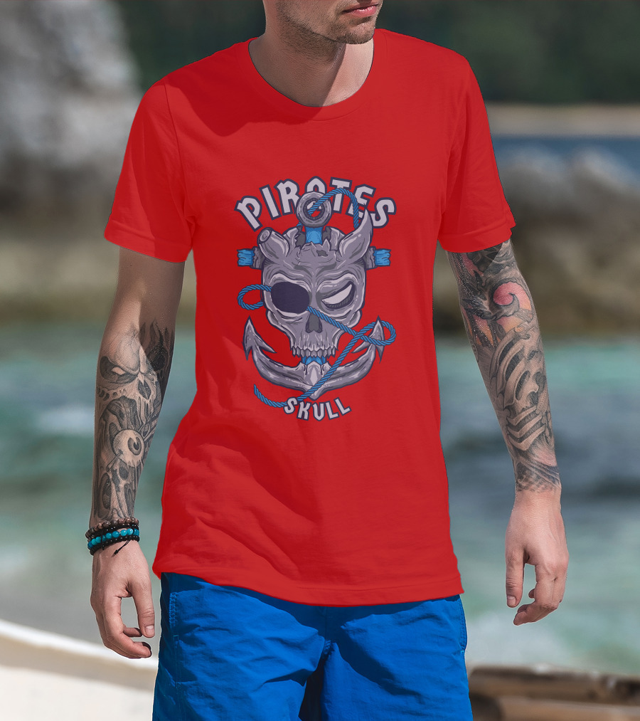 Pirates Skull Pirates Of The Caribbean Anchor Rope T-Shirt