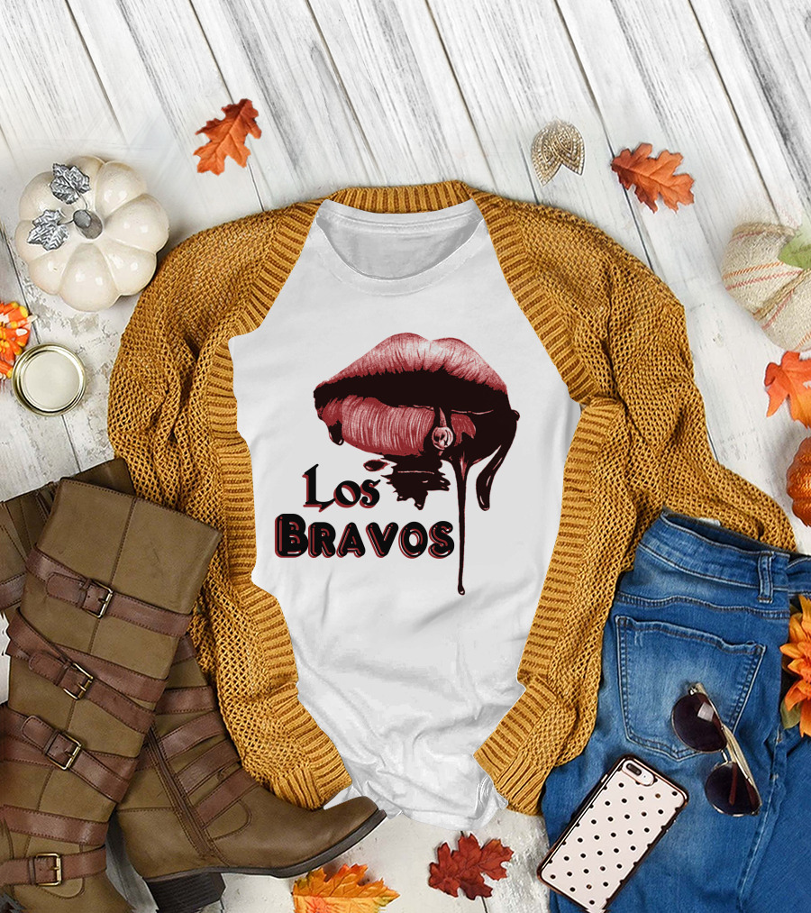 Los Bravos Red Lips Dripping T-Shirt