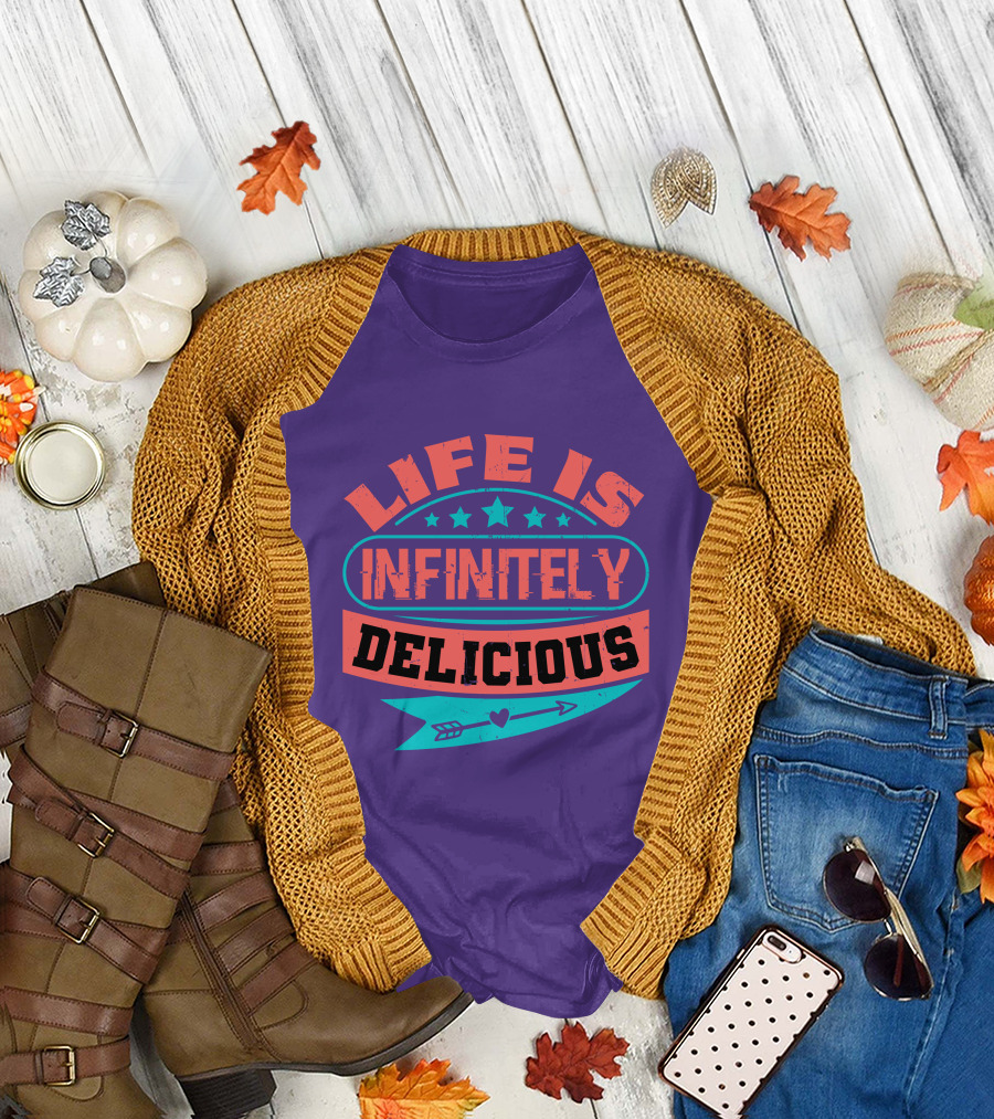 Life Is Infinitely Delicious Stars Arrow Heart T-Shirt