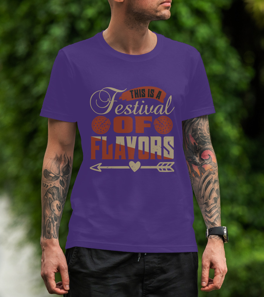 This Is A Festival Of Flavors Arrow Heart And Pepperoni Icons T-Shirt