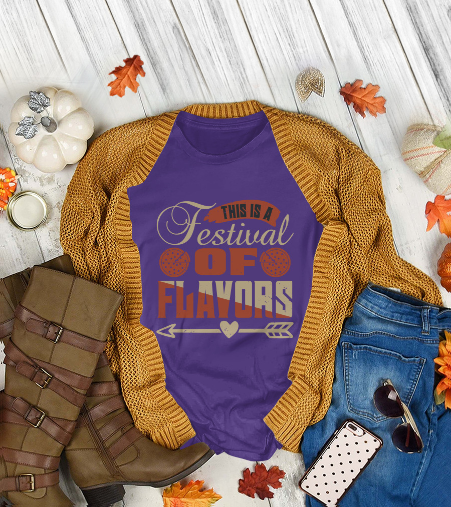 This Is A Festival Of Flavors Arrow Heart And Pepperoni Icons T-Shirt