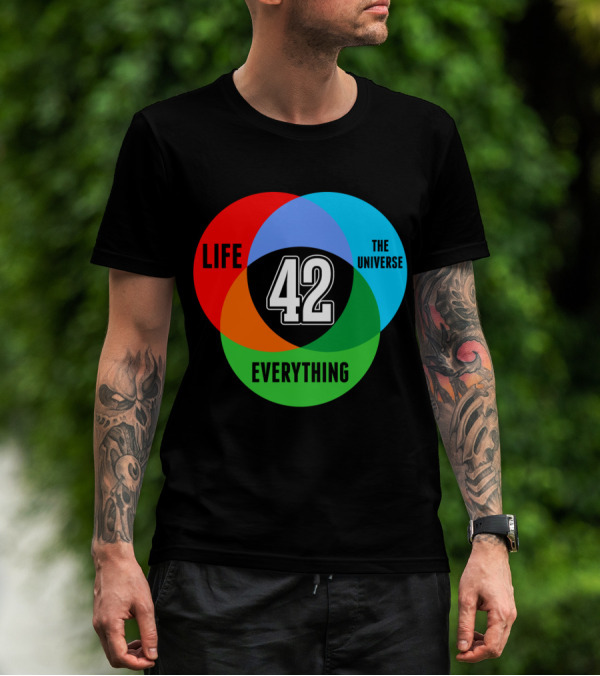 LIFE THE UNIVERSE EVERYTHING 42 SCIENCE VENN DIAGRAM T-Shirt