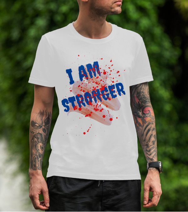 I Am Stronger Blood Splatter Hot Dog T-Shirt