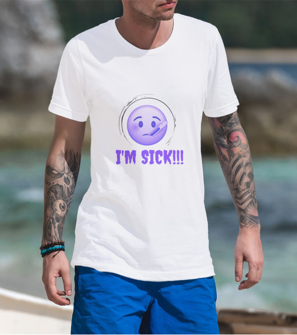 I'M SICK Emoji Face With Thermometer T-Shirt