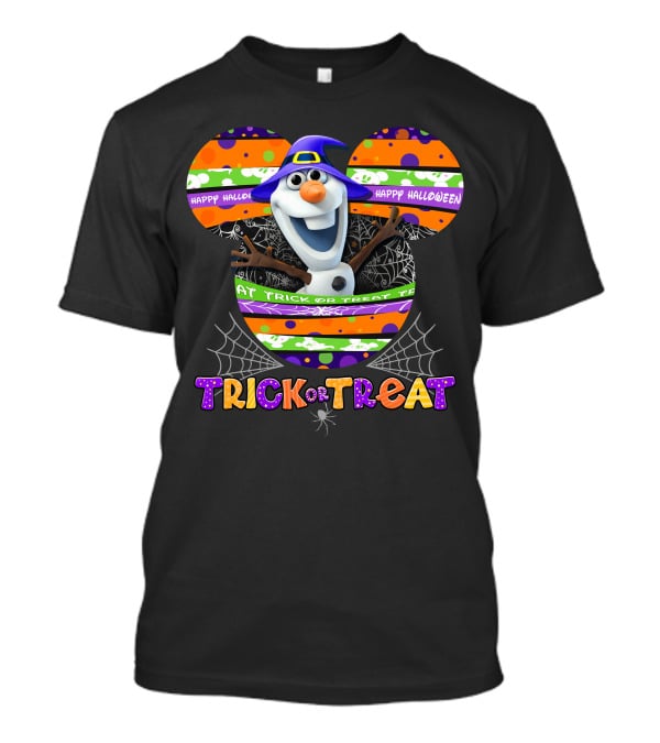 Happy Halloween Trick Or Treat Olaf Mickey Ears T-Shirt