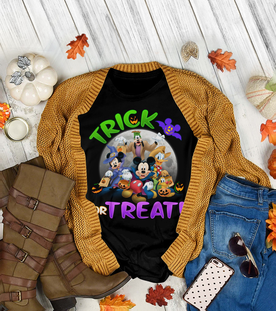 Mickey And Friends Trick Or Treat Halloween Moon Magic T-Shirt