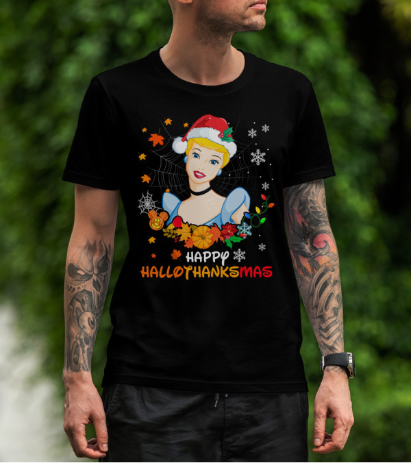 Cinderella Happy Hallothanksmas Holiday Celebration T-Shirt