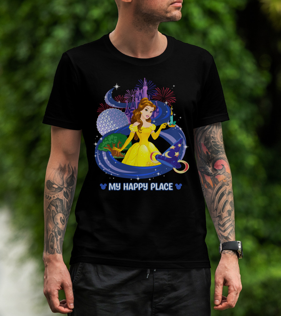 My Happy Place Belle Castle Magic Spell Tower Celebration T-Shirt