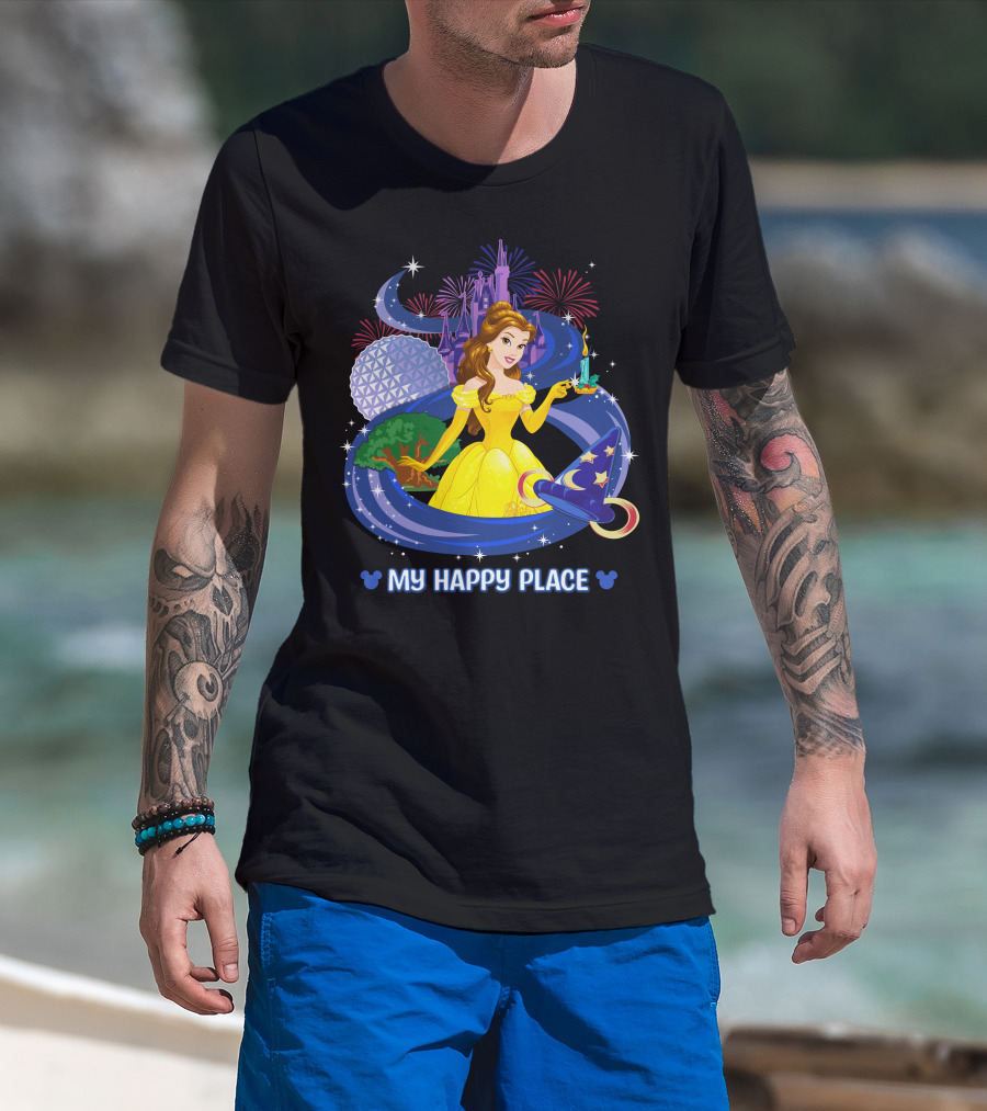 My Happy Place Belle Castle Magic Spell Tower Celebration T-Shirt