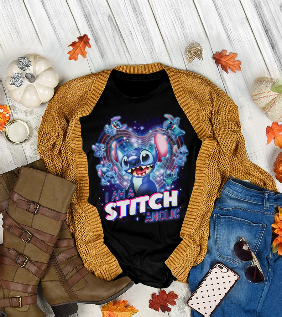 I Am A Stitch Aholic Lilo And Stitch Fan T-Shirt