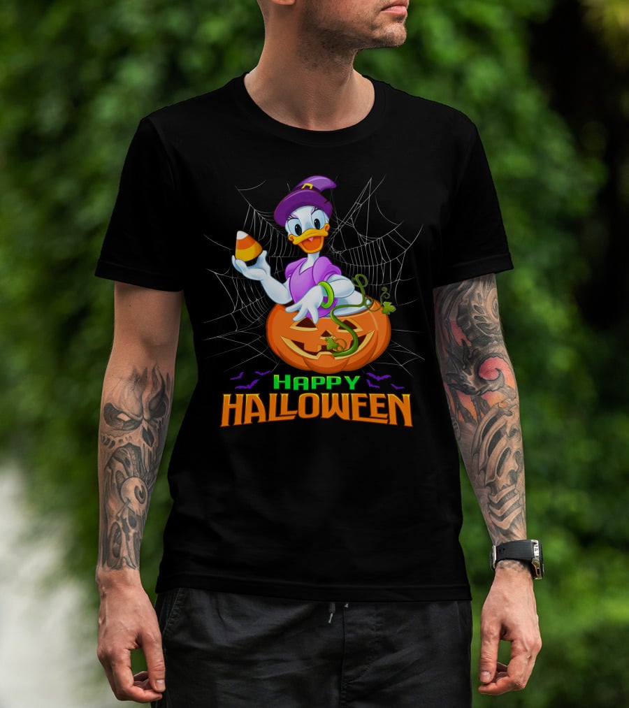 Happy Halloween Daisy Duck Halloween Pumpkin Costume Candy Corn T-Shirt