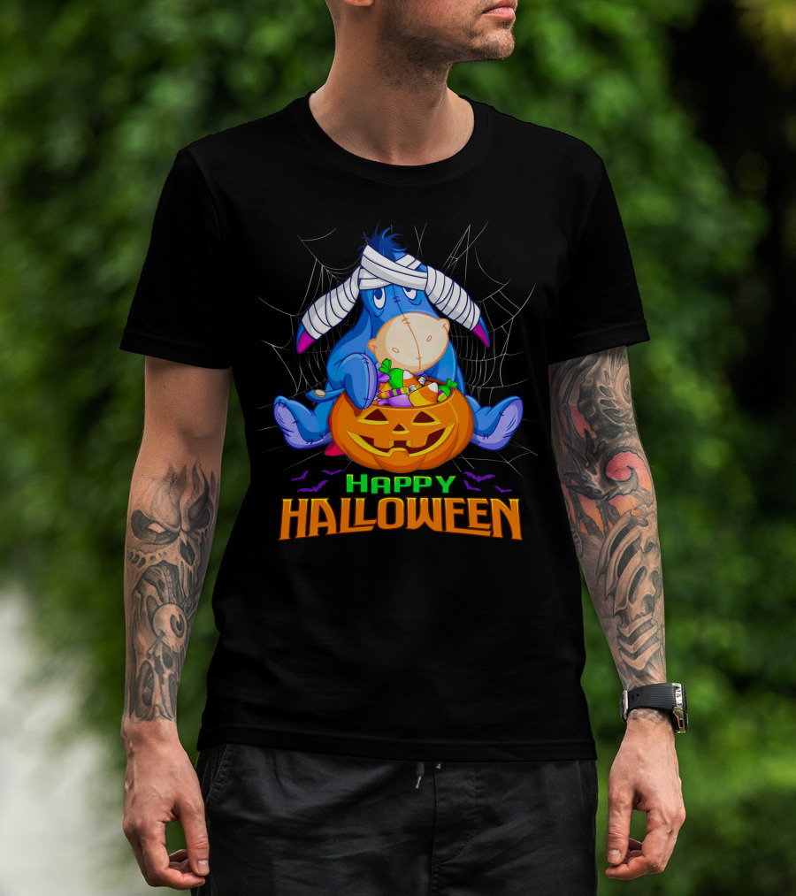 Eeyore Happy Halloween Pumpkin Candy Basket T-Shirt