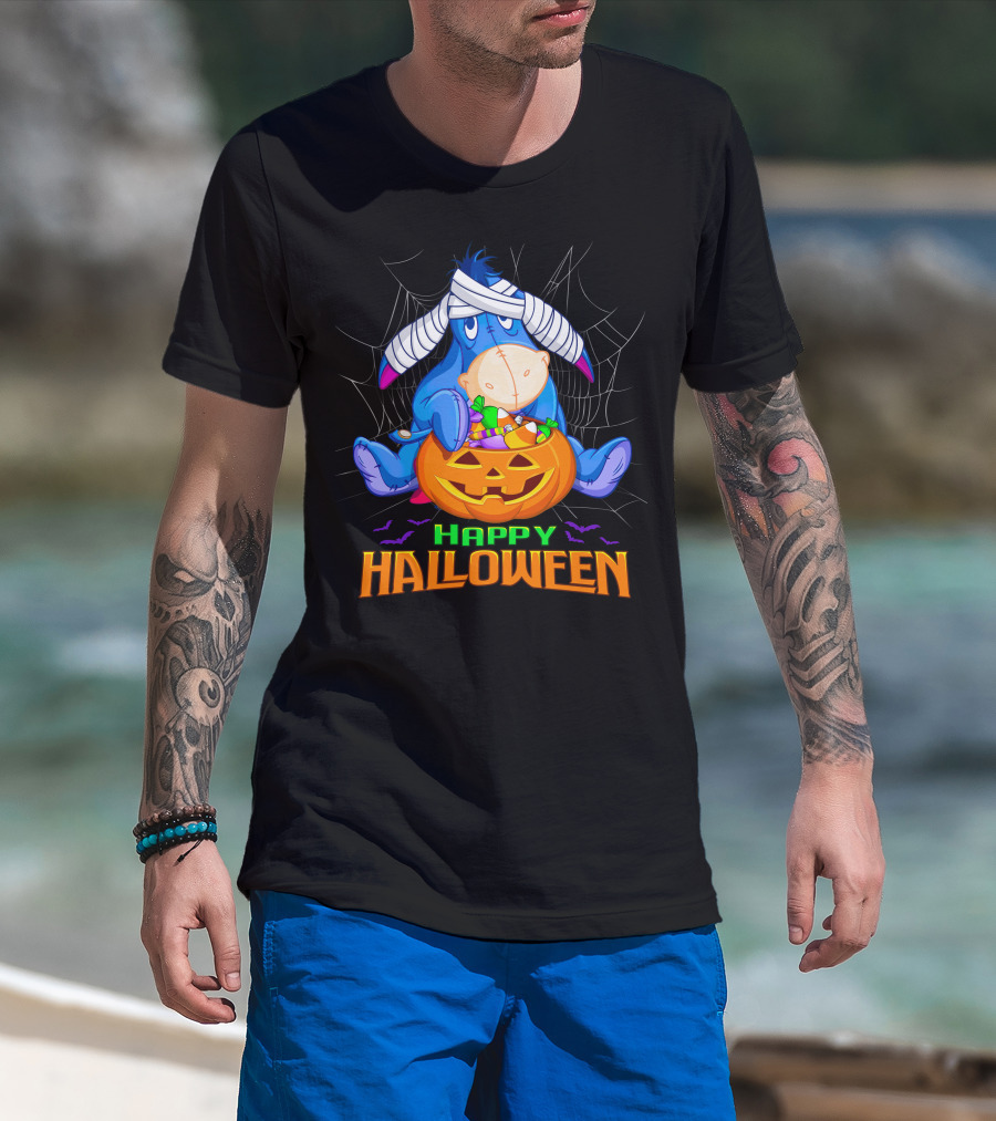 Eeyore Happy Halloween Pumpkin Candy Basket T-Shirt