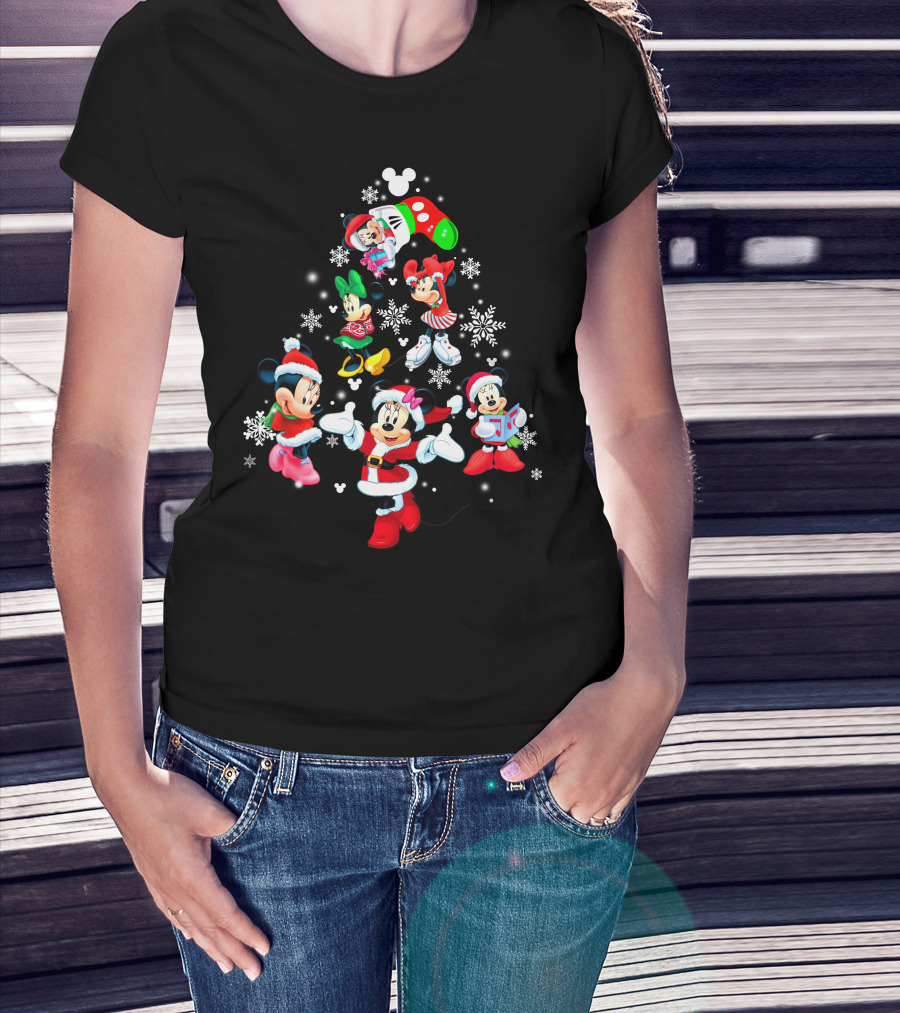 Minnie Mouse Christmas Festive Snowflake Holiday Disney Icon Collection T-Shirt