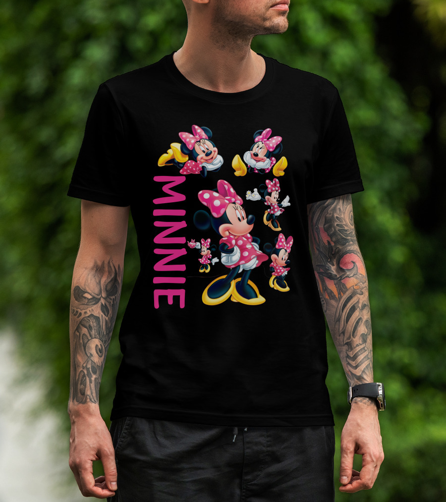 Minnie Mouse Pink Polka Dot Bow And Yellow Shoes T-Shirt