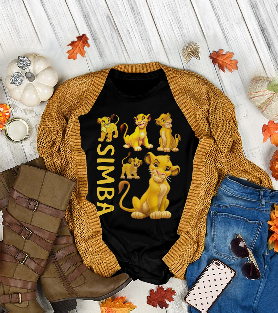 Simba Lion King Cartoon Characters T-Shirt