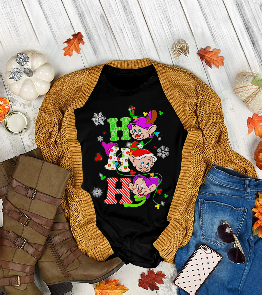 Dopey Ho Ho Ho Snow White Christmas Characters T-Shirt