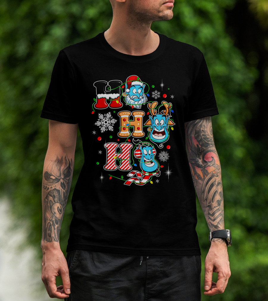 Ho Ho Ho Magic Lamp Holiday Characters T-Shirt