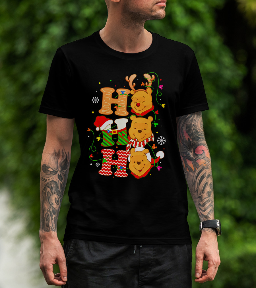 Ho Ho Ho Pooh Christmas Holiday Theme T-Shirt