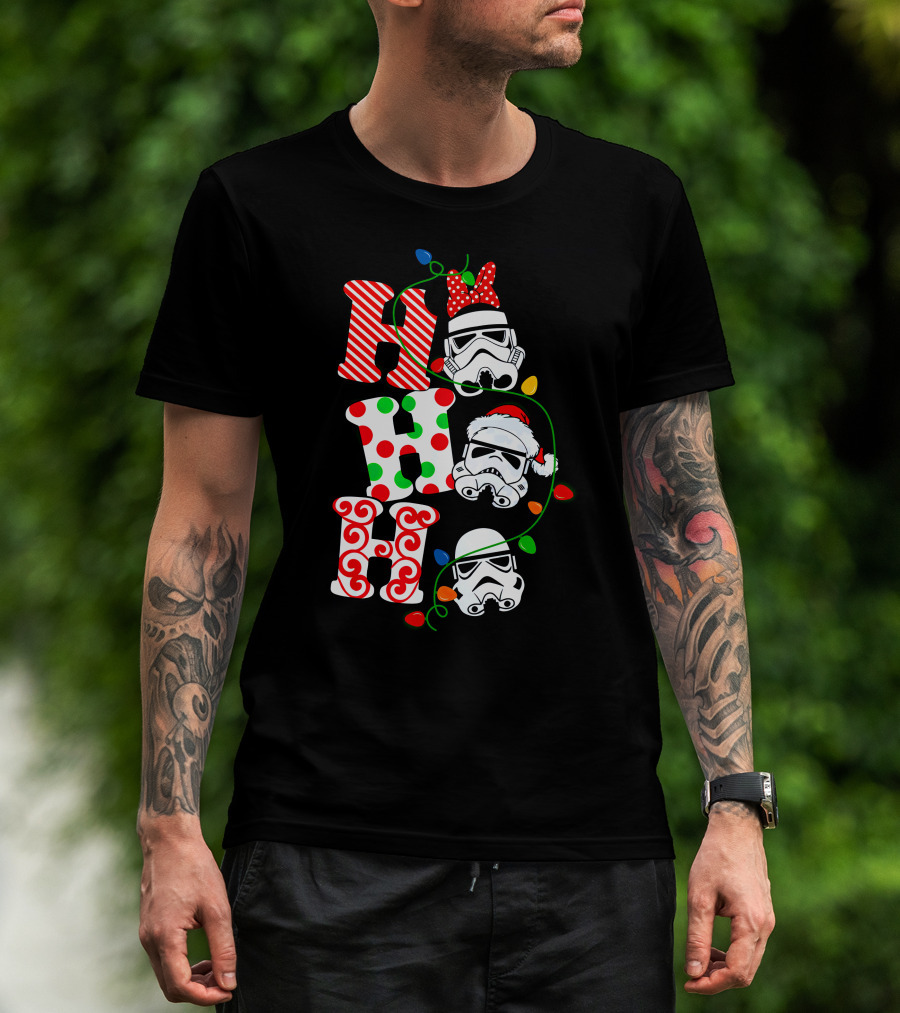 Ho Ho Ho Star War Stormtrooper Christmas Lights T-Shirt
