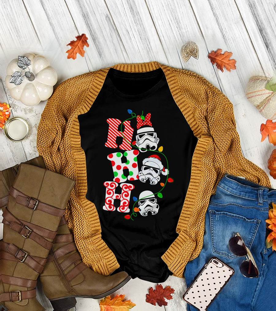 Ho Ho Ho Star War Stormtrooper Christmas Lights T-Shirt