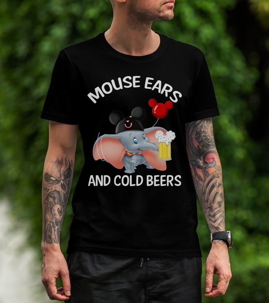 Mouse Ears And Cold Beers Dumbo Balloon Hat Drink T-Shirt