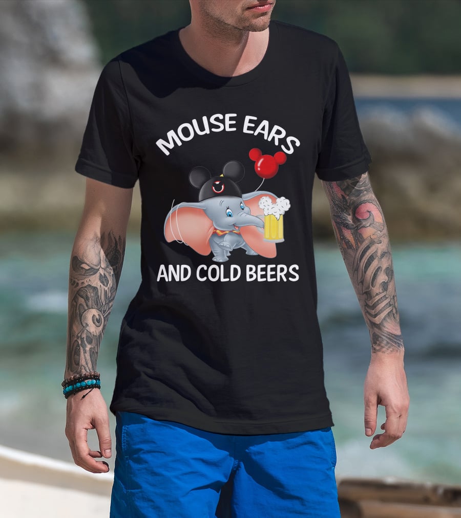 Mouse Ears And Cold Beers Dumbo Balloon Hat Drink T-Shirt
