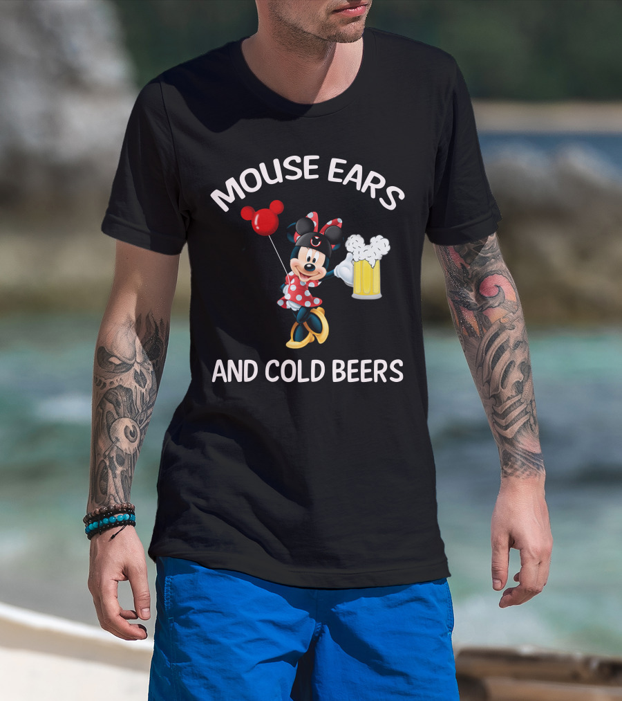 Minnie Mouse Ears And Cold Beers Balloon And Mug T-Shirt