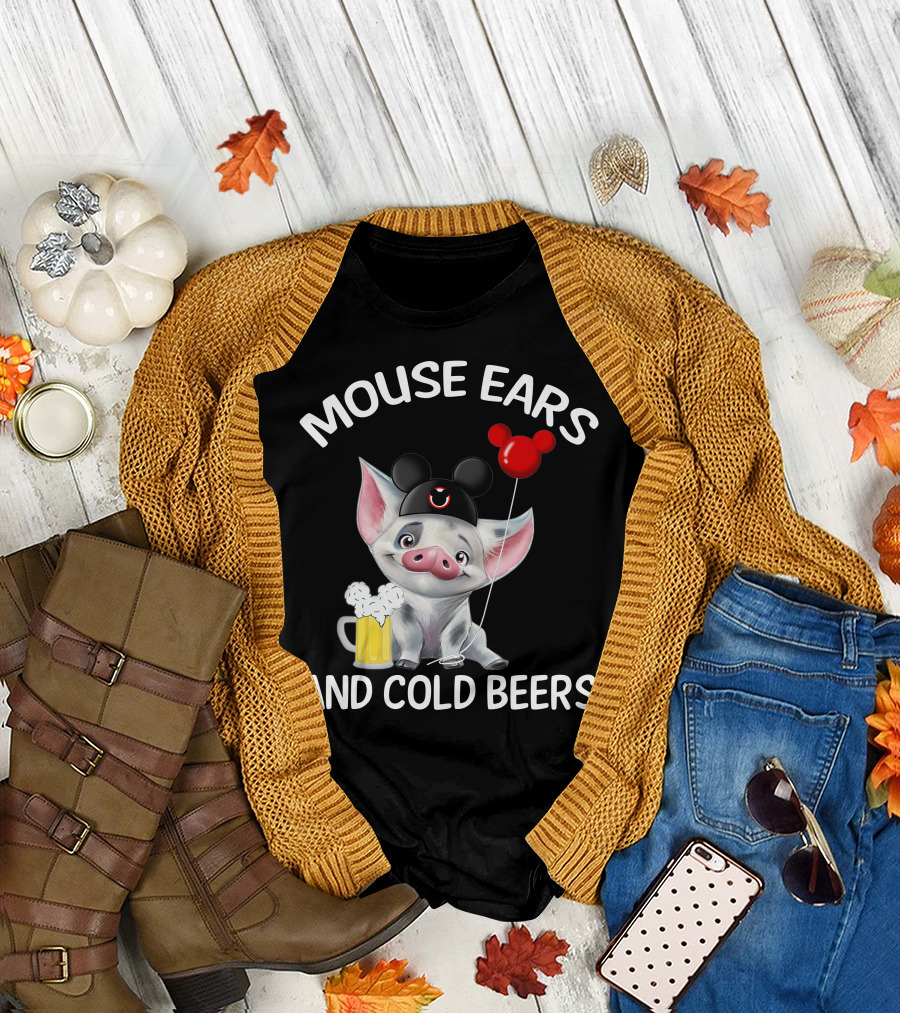 Mouse Ears And Cold Beers Pua Pig T-Shirt