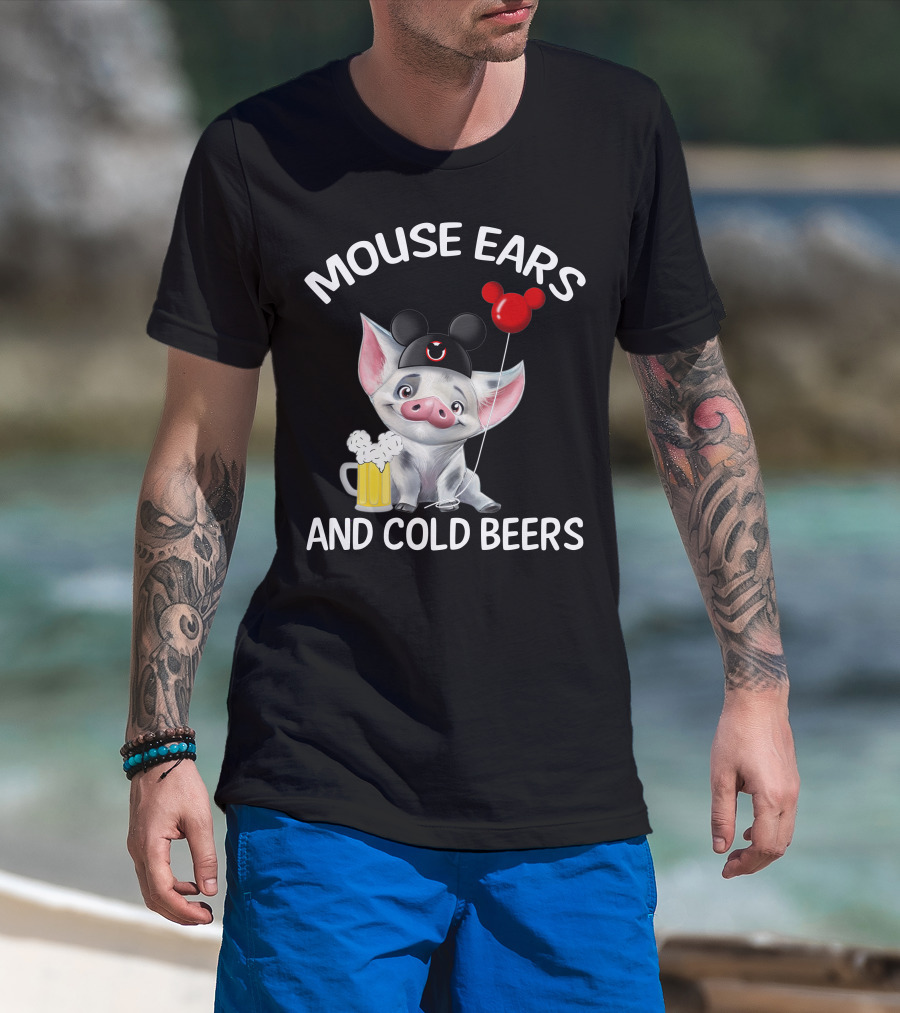 Mouse Ears And Cold Beers Pua Pig T-Shirt